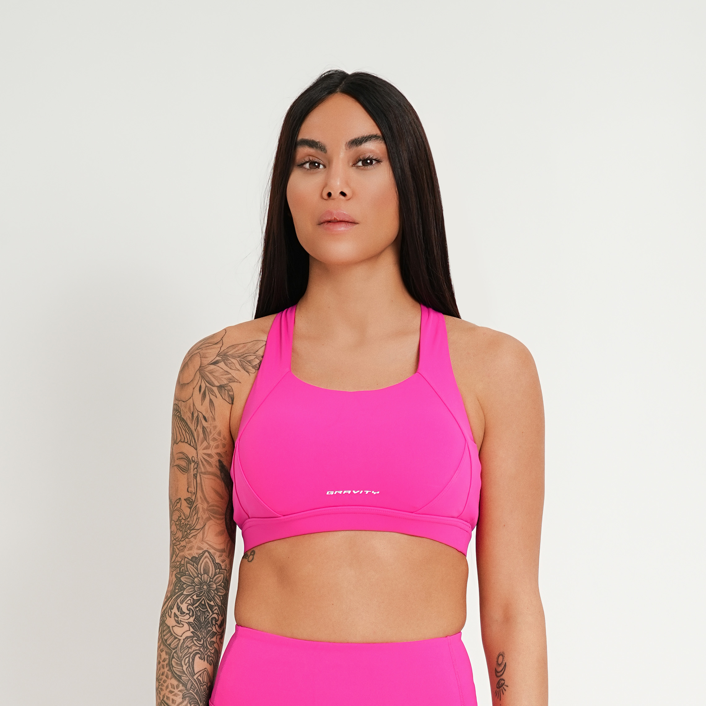 Gravity Pro sculpt cross back sport bra in magenta pink