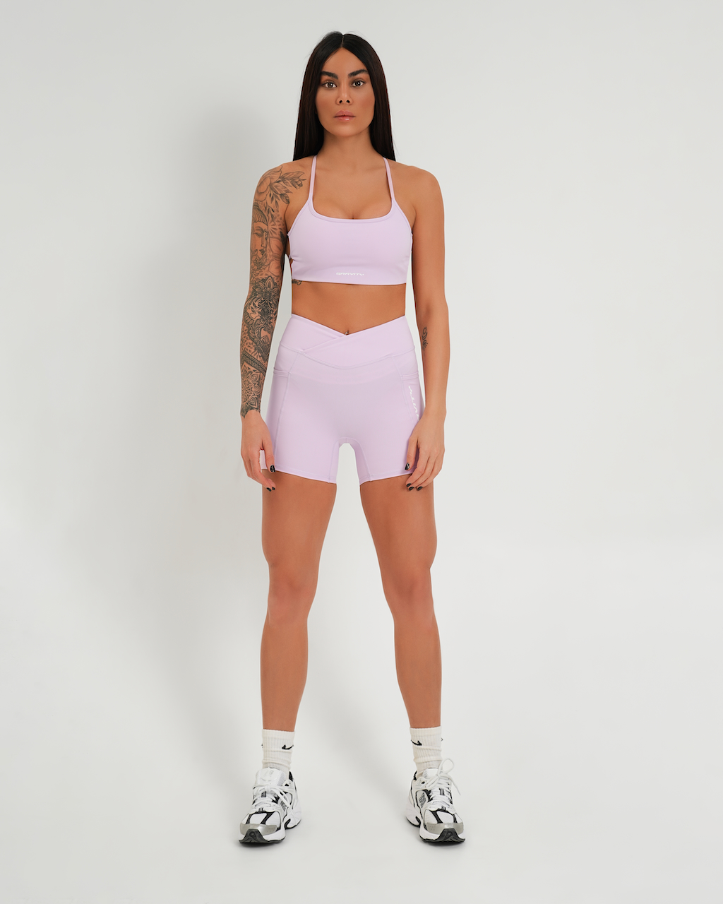 Gravity Proflex v shape side pocket biker shorts in lavender