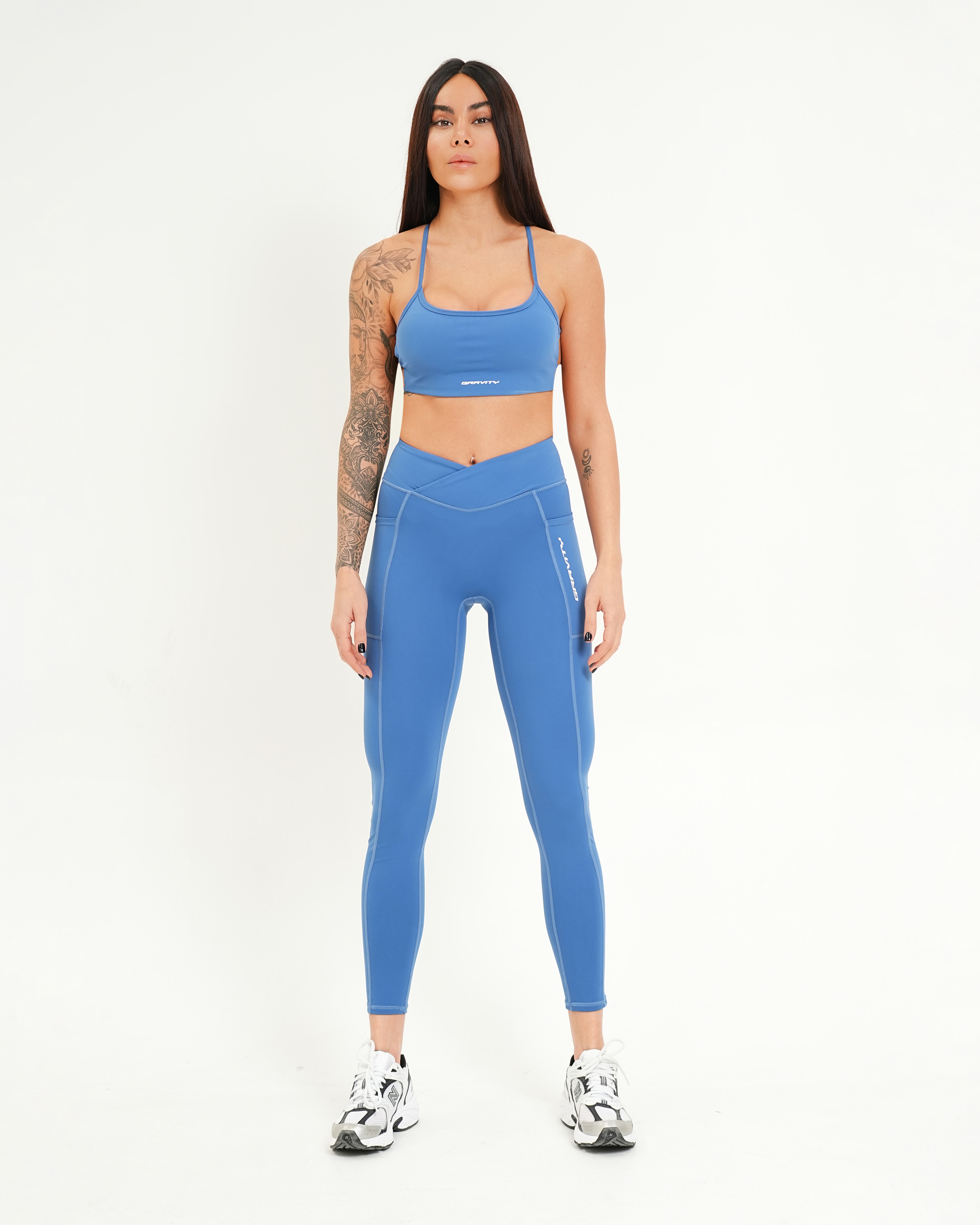 Gravity Proflex v shape side pocket smooth leggings in royal blue